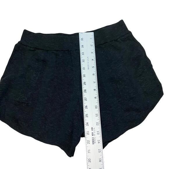 Free People Beach Shorts M Black Knit Comfy Pull On Coastal Lounge Cozy Stretch - Picture 3 of 10